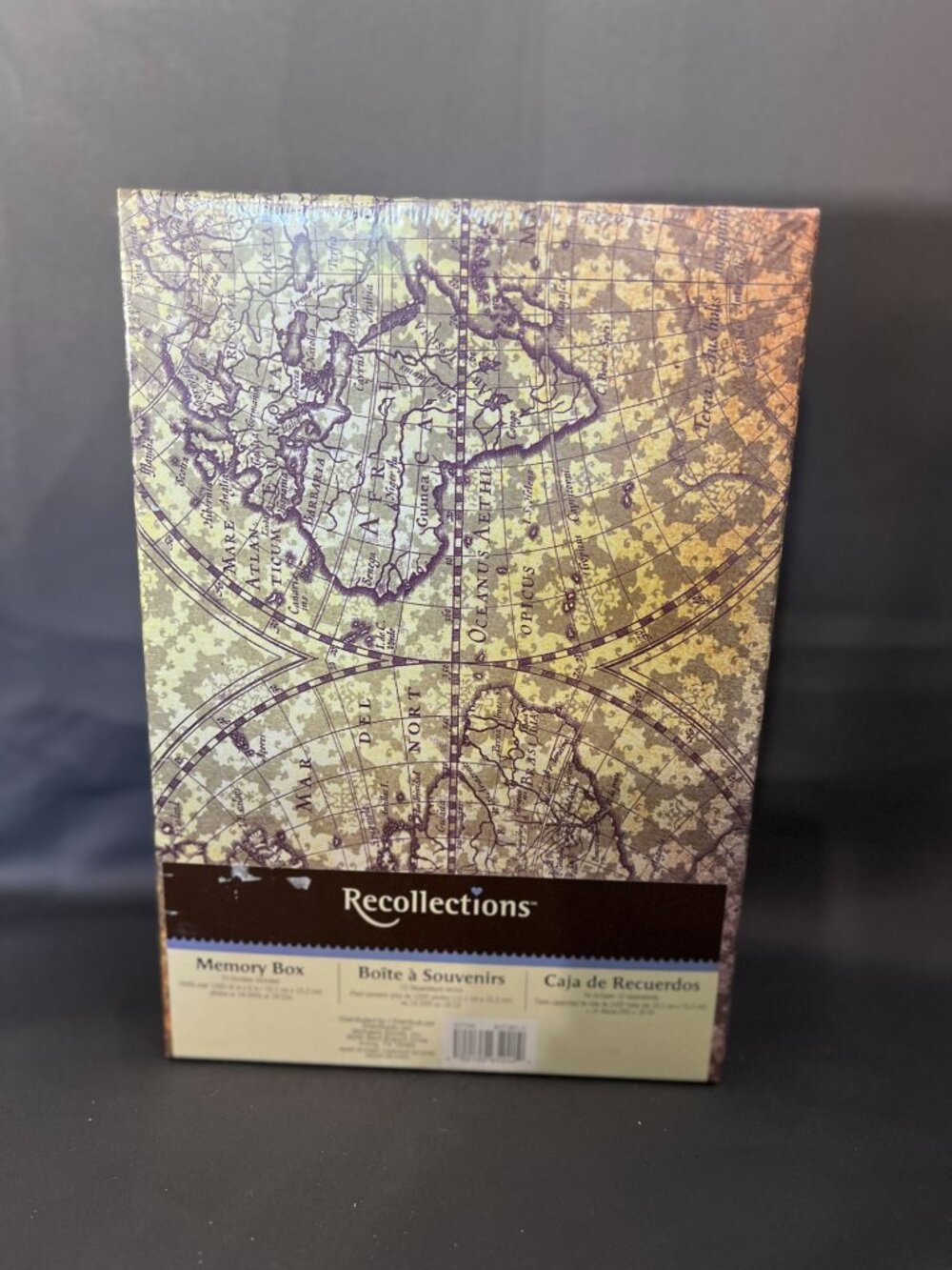 Recollections Memory Box With Antique Map Design